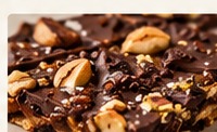 Almond Crunch date bark with almond butter and cacao nibs